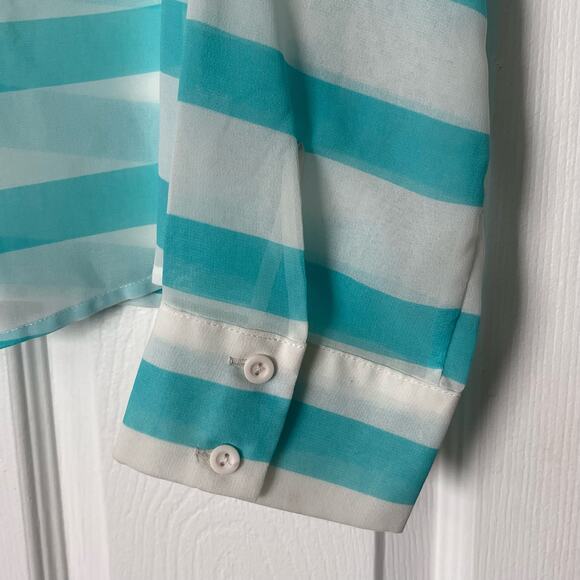 Forever 21 Striped Button-Down Blouse - Size L - Picture 3 of 5